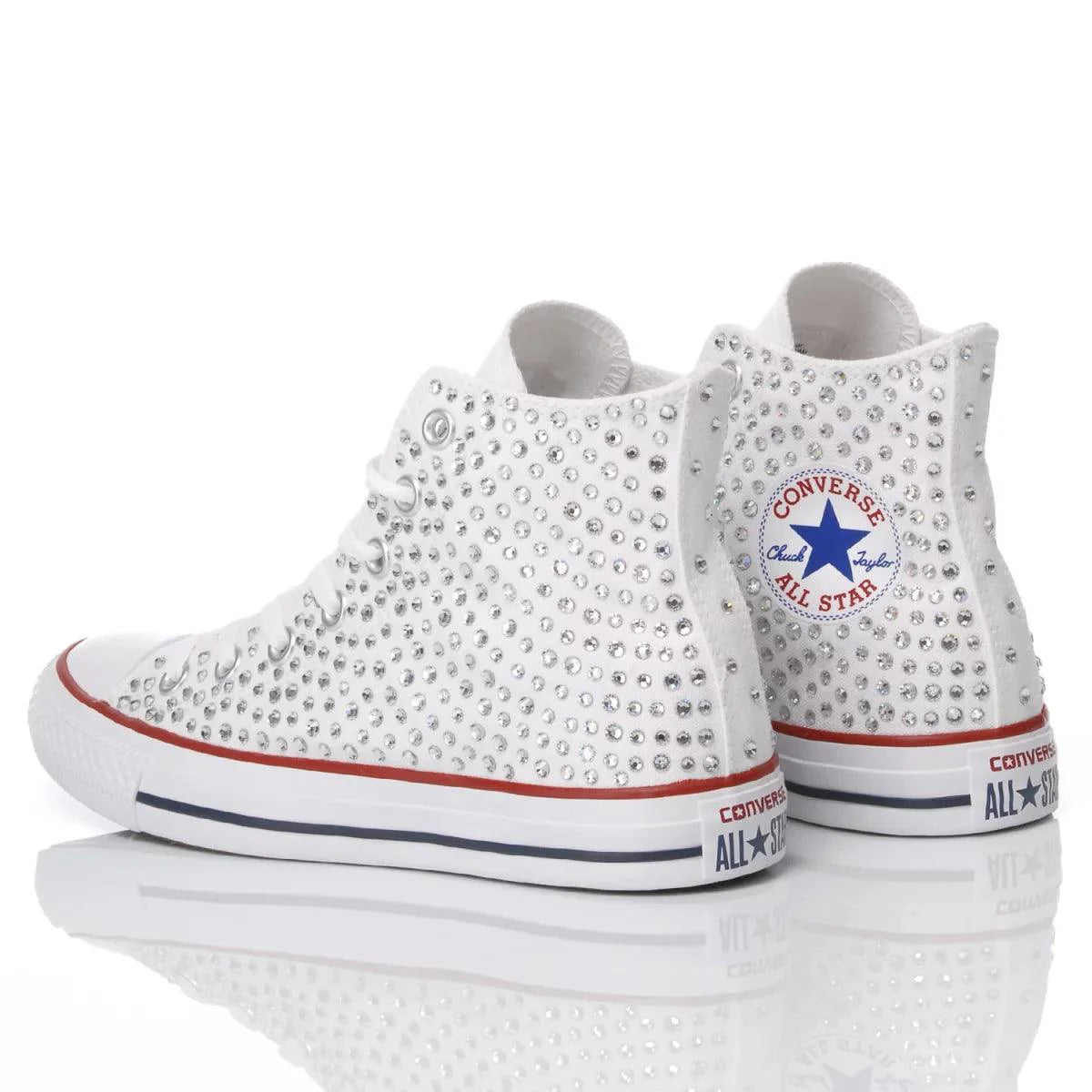 White Swarovski Converse