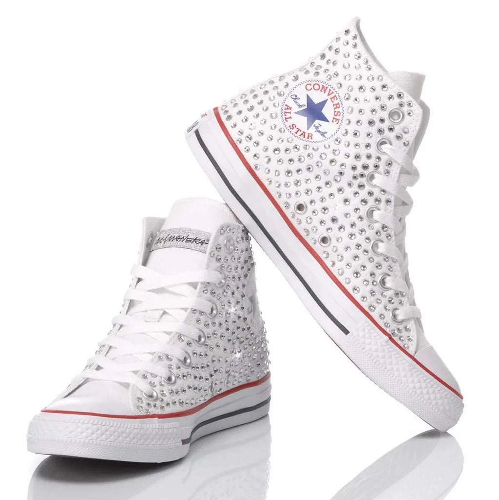 White Swarovski Converse