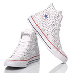 White Swarovski Converse