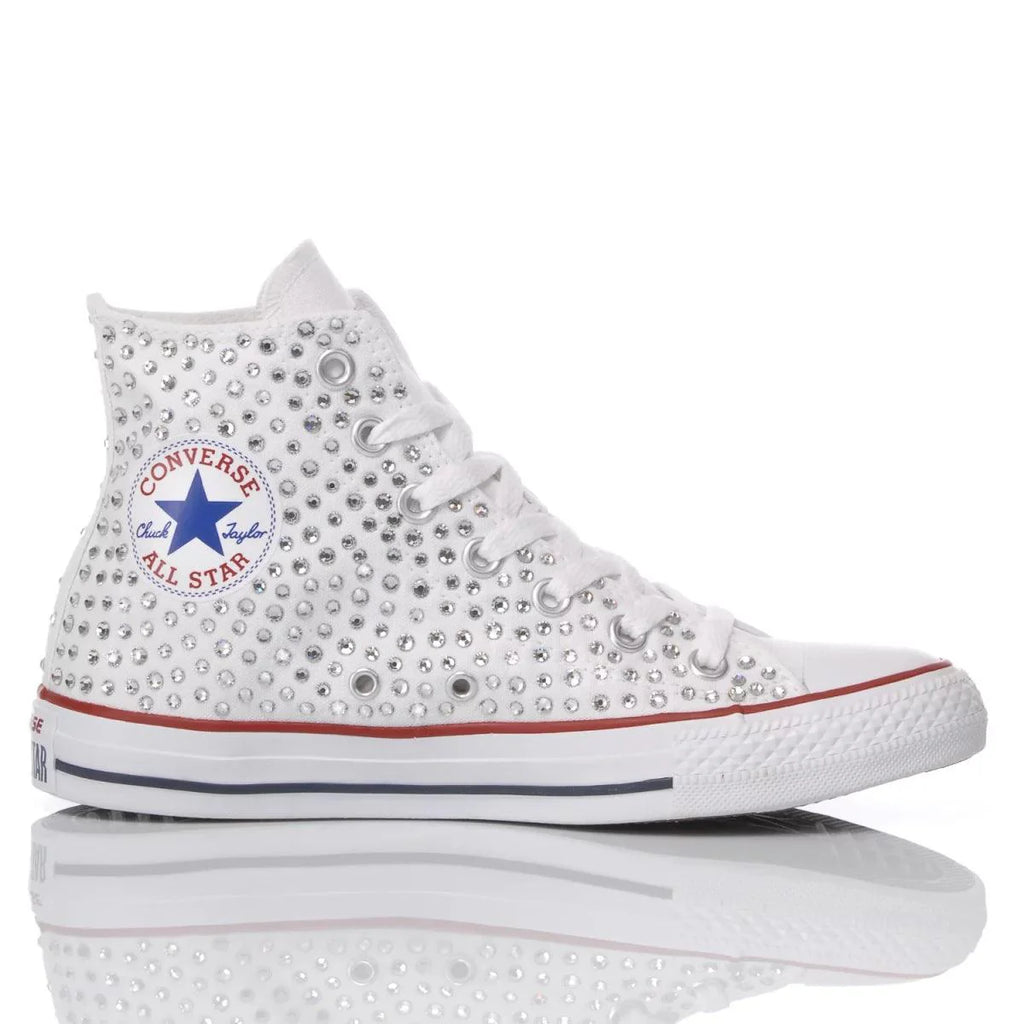 White Swarovski Converse