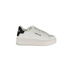 GAELLE PARIS Women's White Sneakers with Double Logo Laces