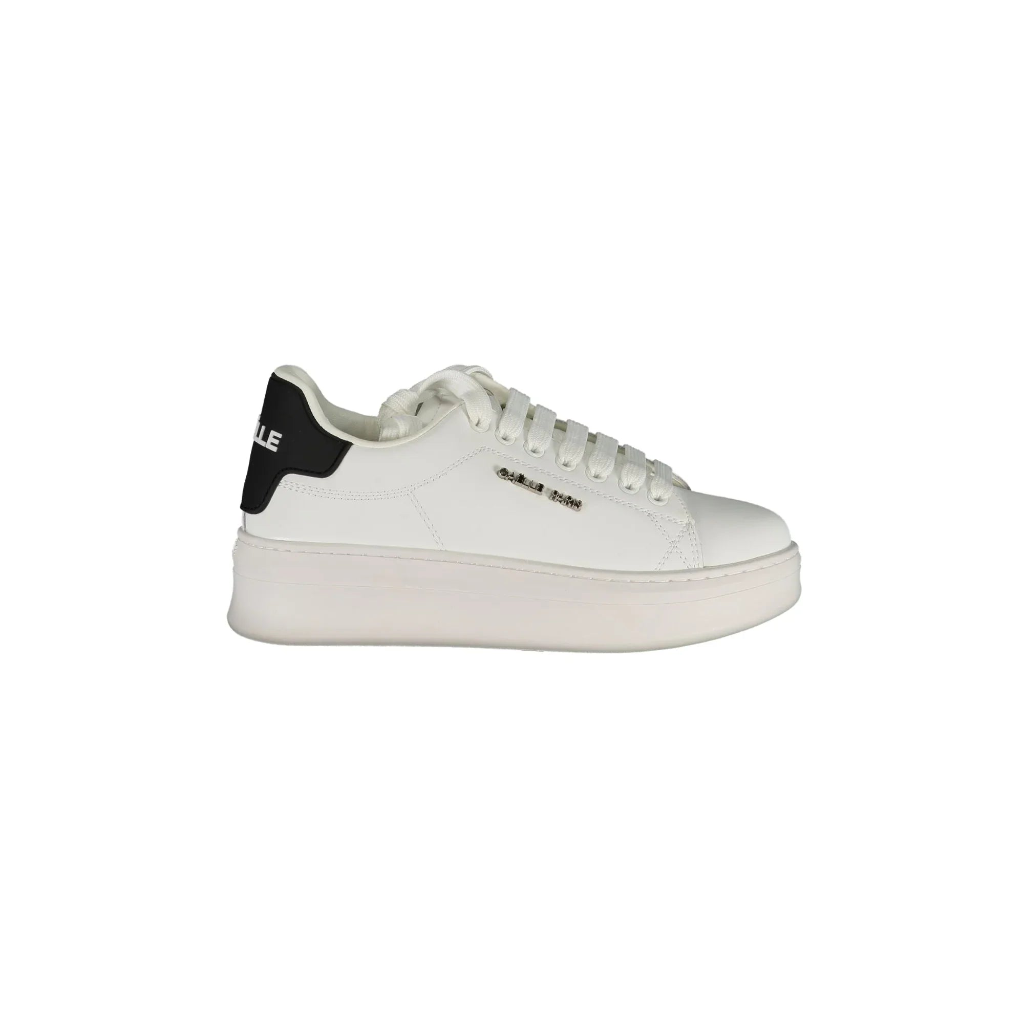 GAELLE PARIS Women's White Sneakers with Double Logo Laces