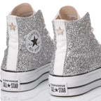 Converse Silver Glitter Platform