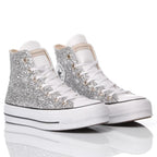 Converse Silver Glitter Platform