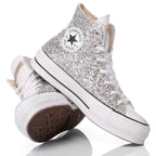 Converse Silver Glitter Platform