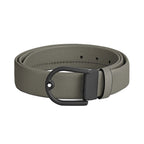 Montblanc 35 mm medium grey leather belt with horseshoe buckle 199633