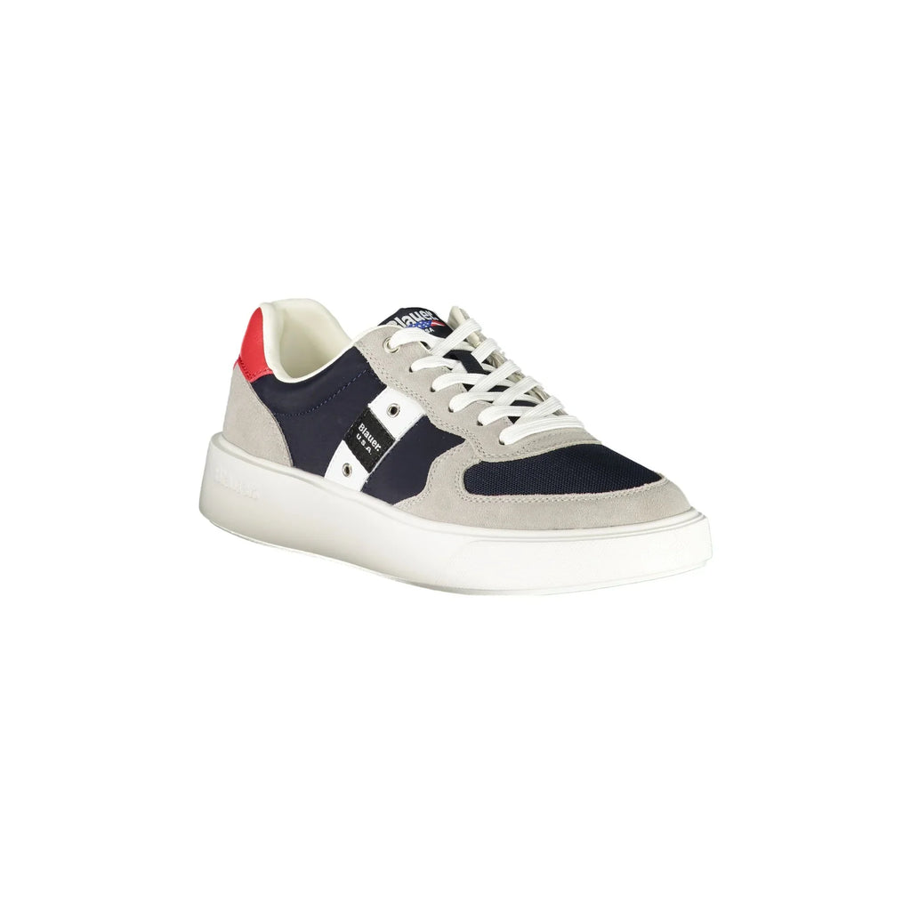 BLAUER Scarpe Sneakers Uomo Blu con Dettagli e Logo