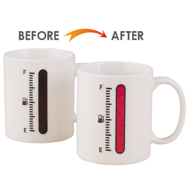 Magic Ceramic Mug Temperature Level Full Cold Hot Breakfast Offices