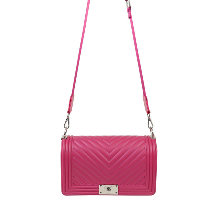 BORSA A TRACOLLA MEDIA FLAT M FUCSIA
