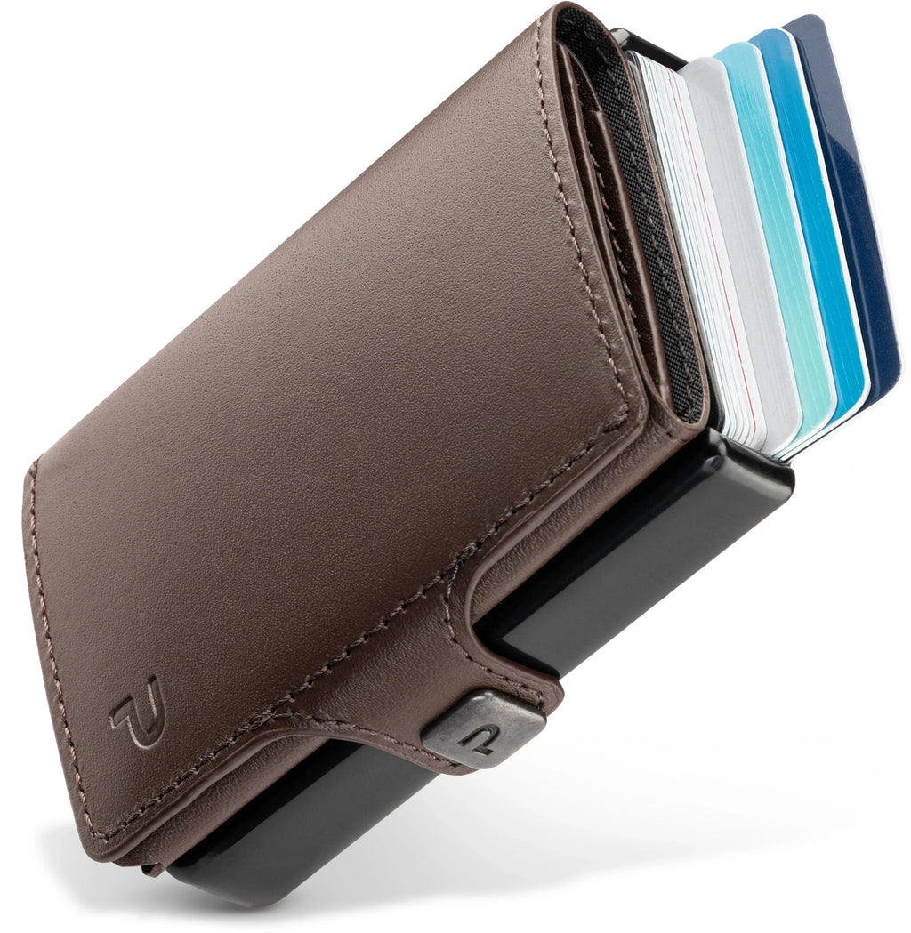 KLIK Mini with Coin Pocket Brown Leather
