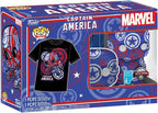 Funko Pop! Tees Marvel Captain America 36 Art Series Special Edition T-Shirt XL