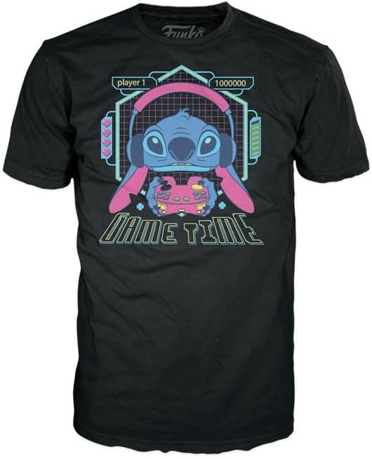 Funko Pop ! + Tees Disney Lilo And Stitch - Stitch Gamer With Frog Figure 9Cm