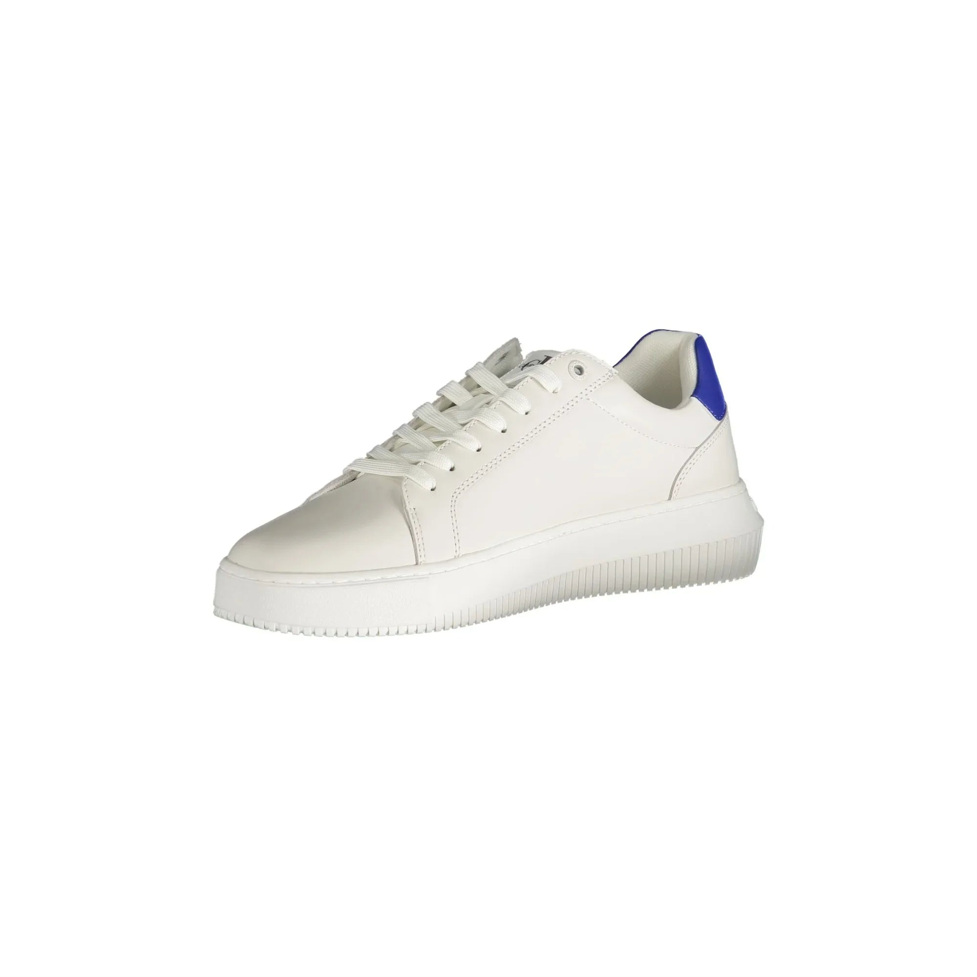 CALVIN KLEIN Men's White Sneakers with Contrast Details