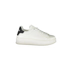 GAELLE PARIS Women's White Lace-Up Sneakers with Logo