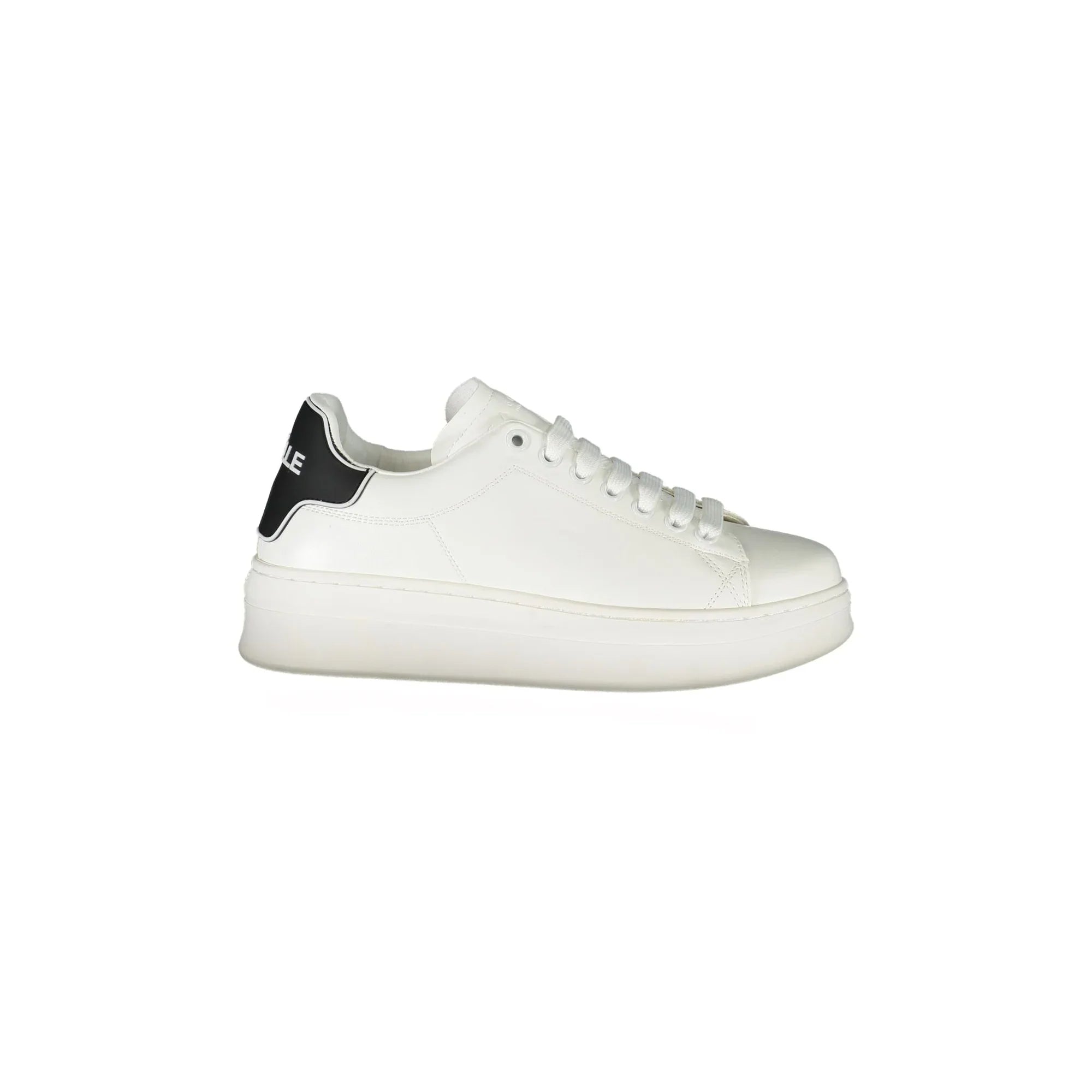 GAELLE PARIS Women's White Lace-Up Sneakers with Logo