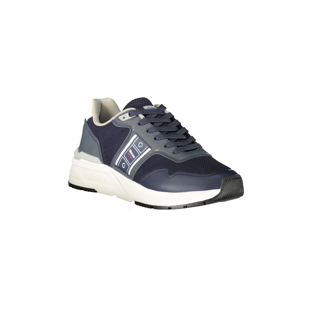 BLAUER Sneakers Uomo Blu con Lacci e Dettagli a Contrasto