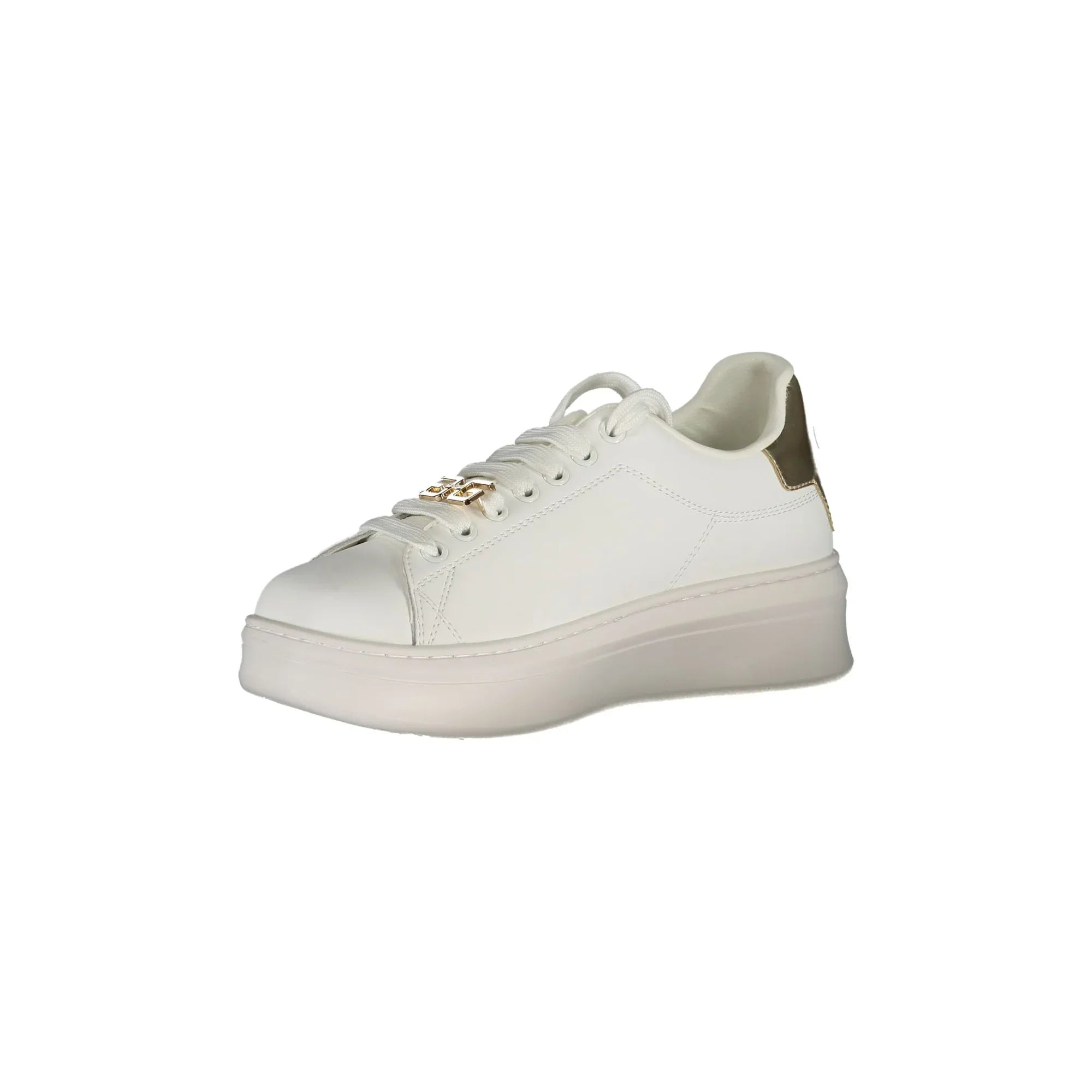 GAELLE PARIS Women's White Sneakers with Double Logo Laces