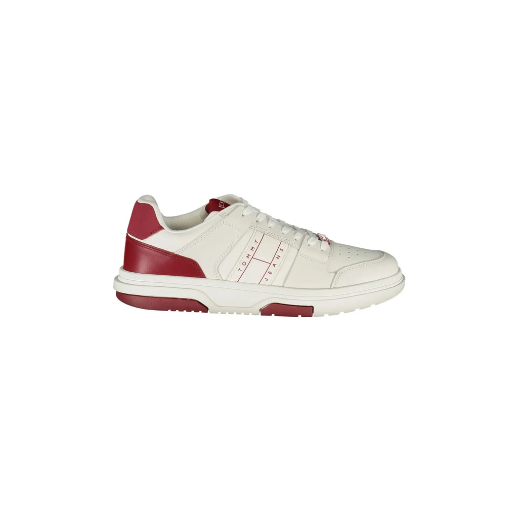 TOMMY HILFIGER Scarpe Sneakers Uomo Rosse con Dettagli a Contrasto e Plantare Removibile