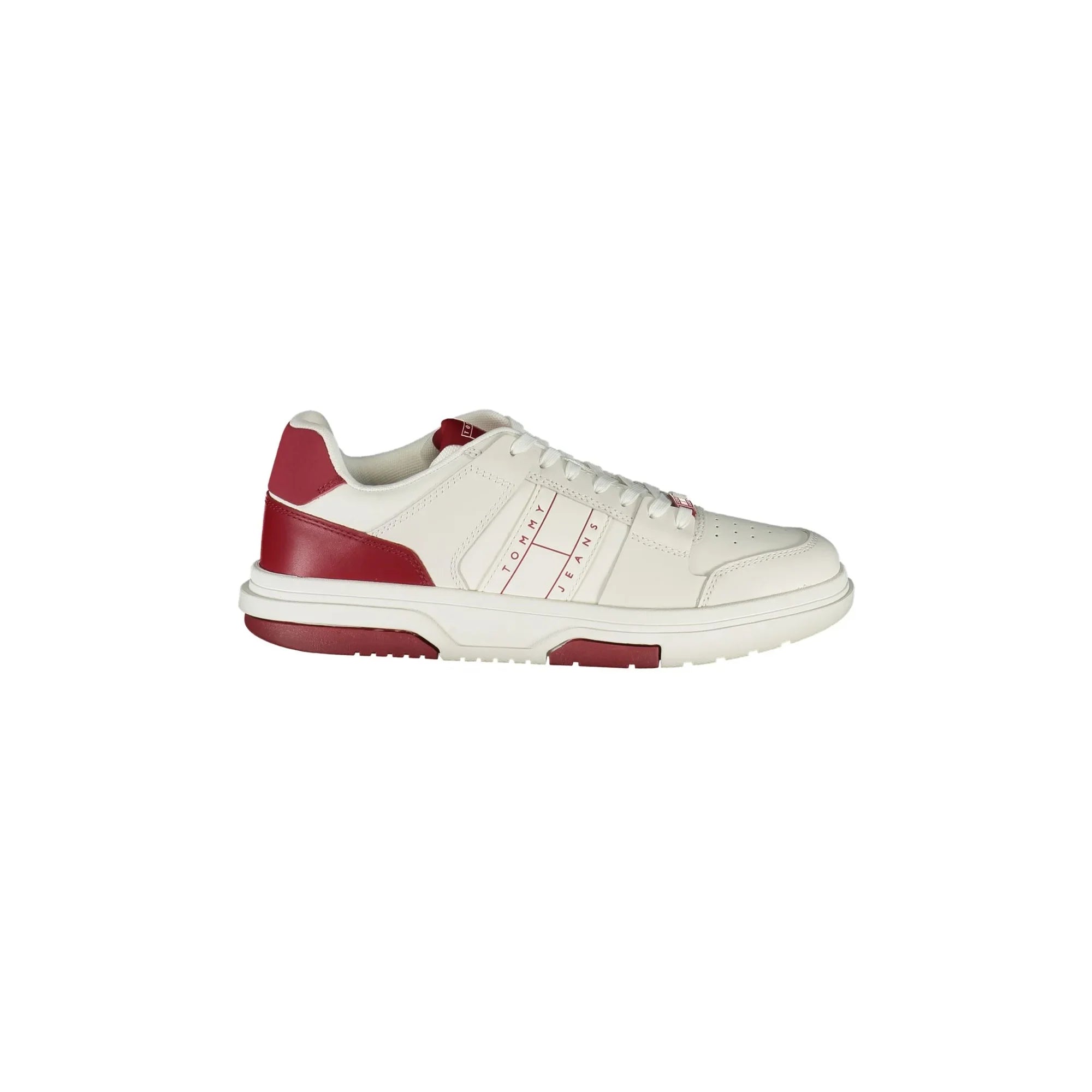 TOMMY HILFIGER Men's Red Sneakers with Contrast Details and Removable Insole