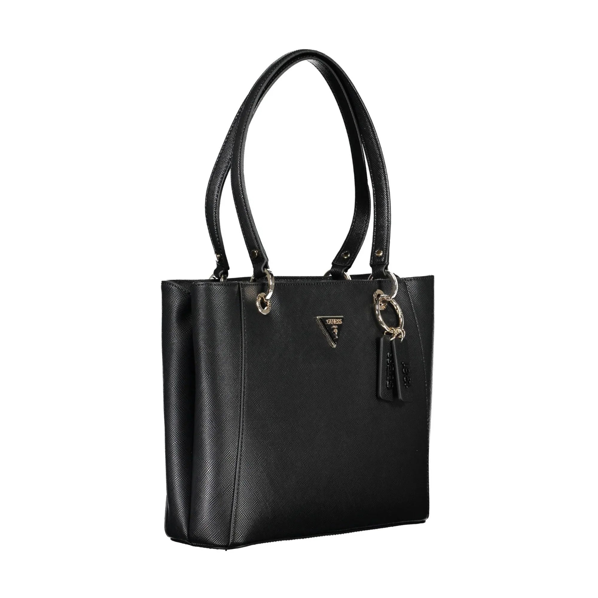 GUESS JEANS Women's Noelle Black Shoulder Bag with Contrasting Details