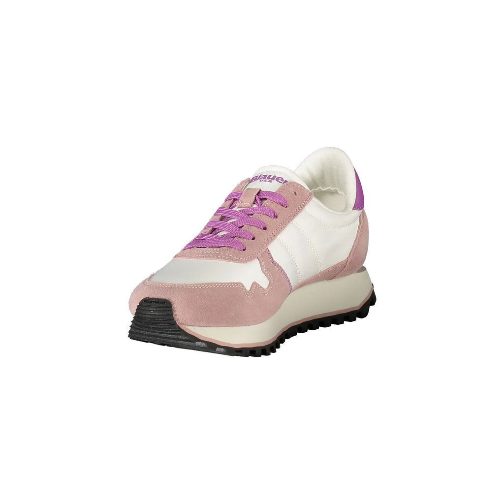 BLAUER Women's White Athletic Shoes with Contrast Details
