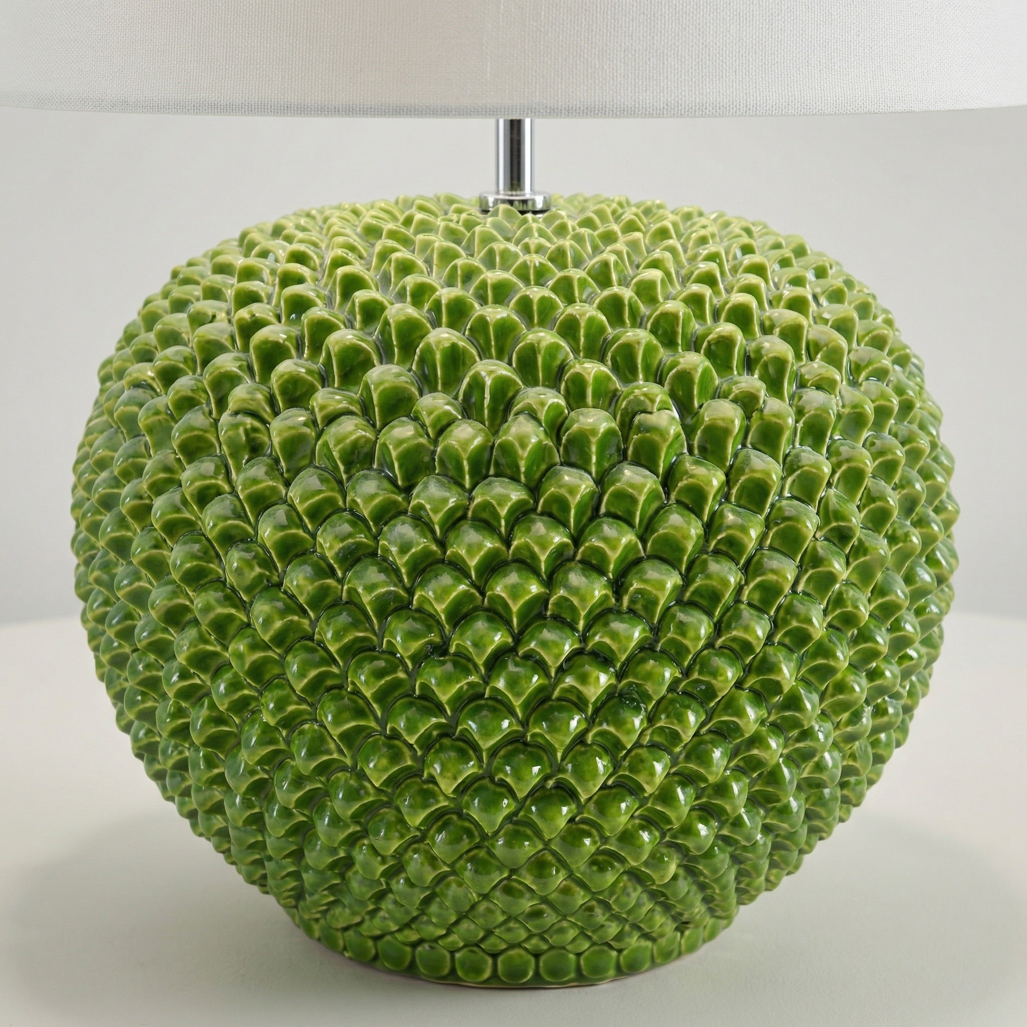 Lume a Palla Pigna in Ceramica di Caltagirone — Verde Foglia