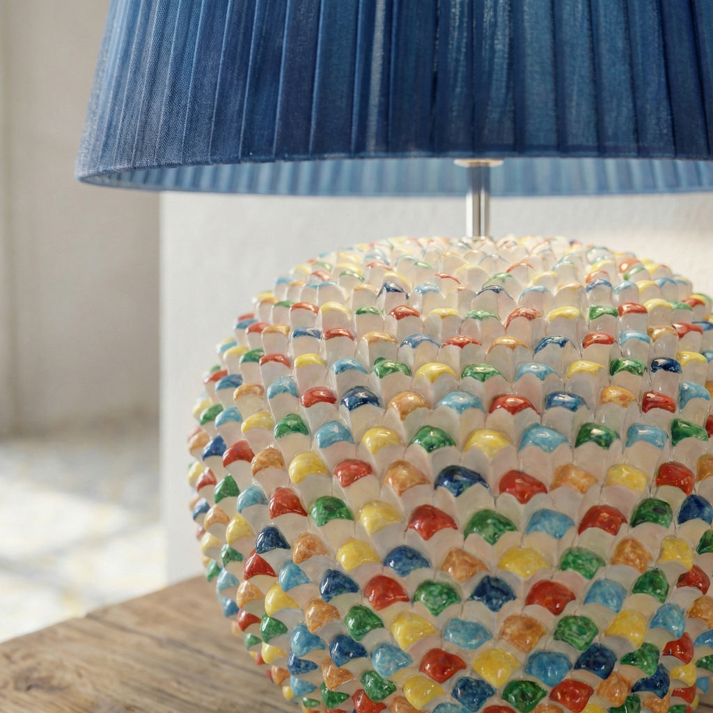 Lume a Palla Pigna Moderna in Ceramica di Caltagirone h 60 cm (ceramica h 30 cm)