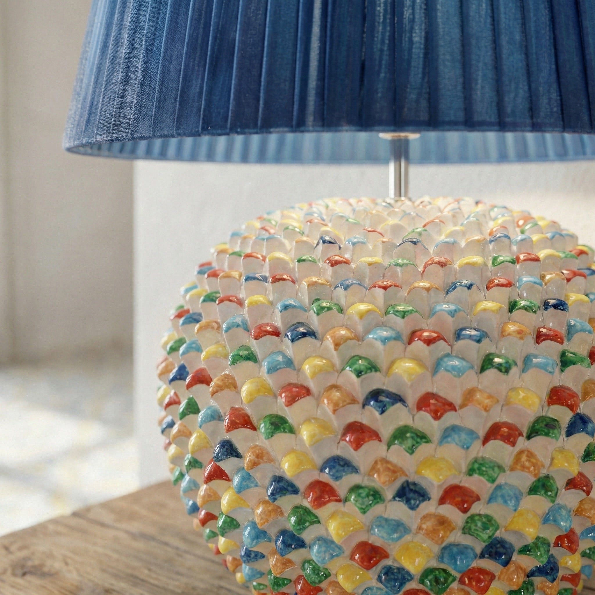 Lume a Palla Pigna Moderna in Ceramica di Caltagirone h 60 cm (ceramica h 30 cm)