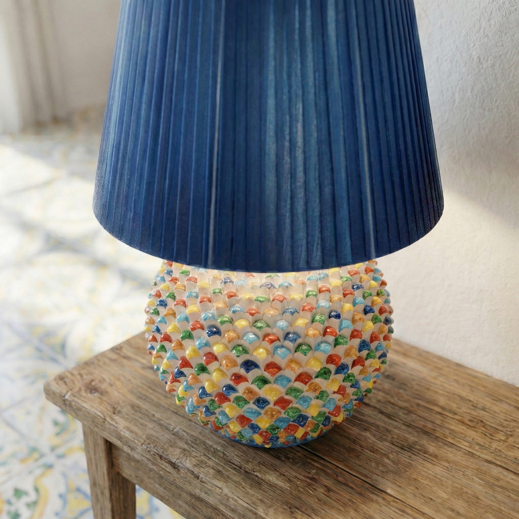 Lume a Palla Pigna Moderna in Ceramica di Caltagirone h 60 cm (ceramica h 30 cm)