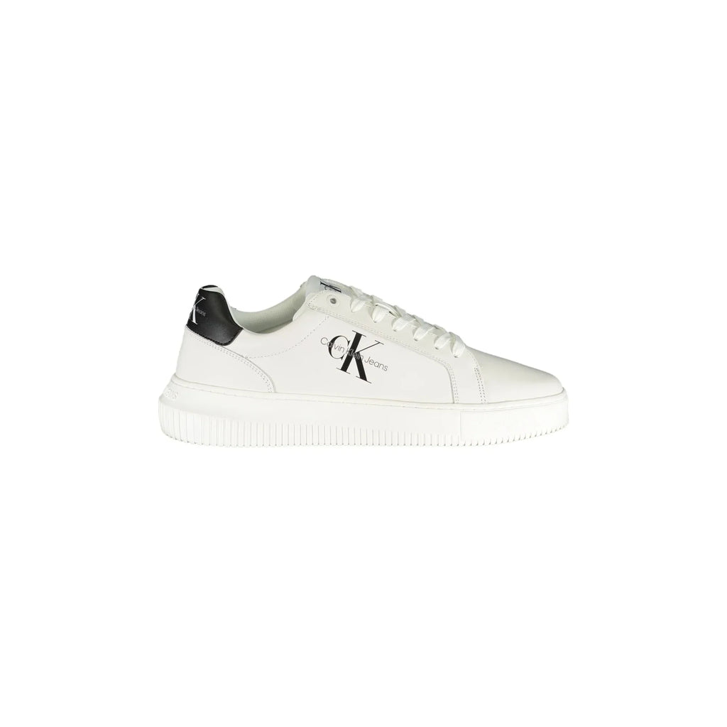 CALVIN KLEIN Scarpe Sneakers Uomo Bianche con Dettagli a Contrasto