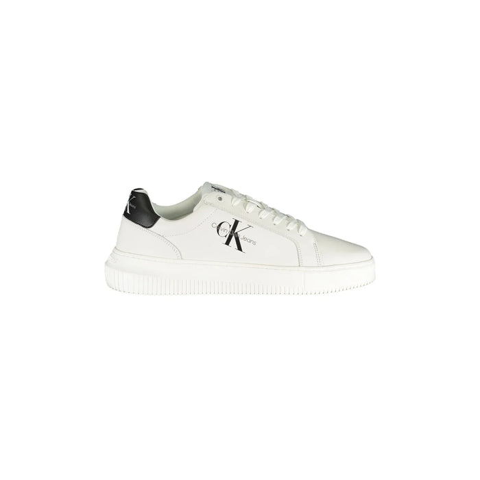 CALVIN KLEIN Men's White Sneakers with Contrast Details