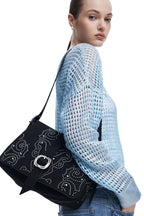 DESIGUAL Women's Black Poker Face Posadas Bag with Studs