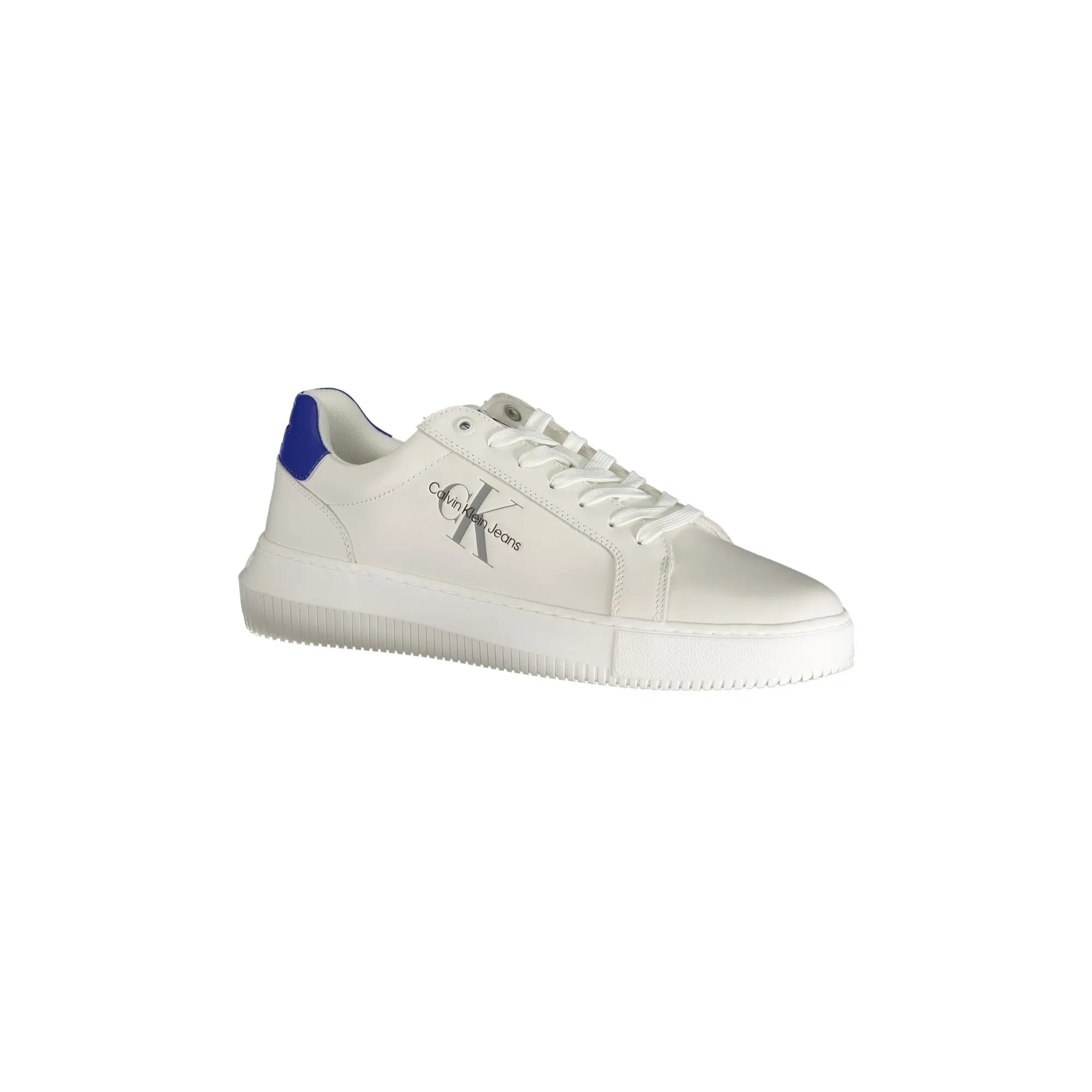 CALVIN KLEIN Men's White Sneakers with Contrast Details