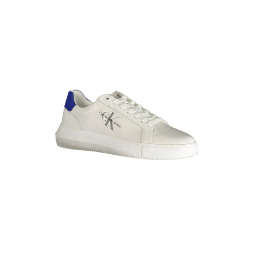 CALVIN KLEIN Men's White Sneakers with Contrast Details