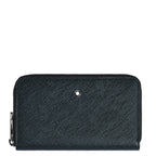Montblanc Sartorial blue tweed 12-compartment zipped medium wallet 220362