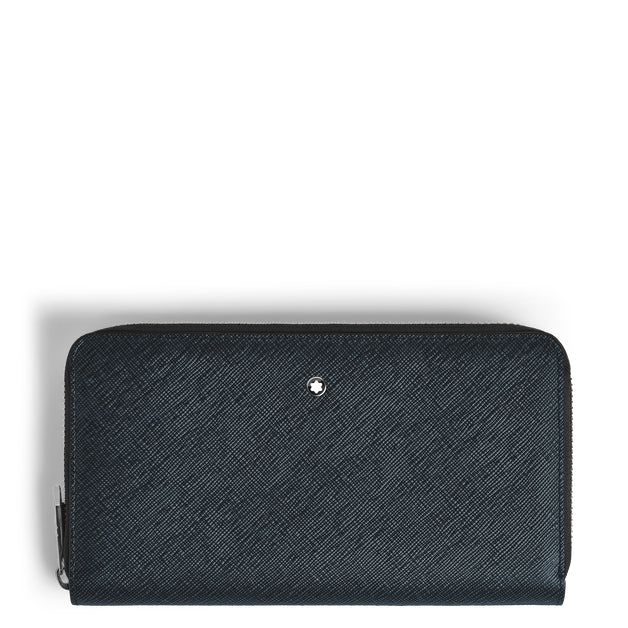 Montblanc 12-card zip wallet Sartorial tweed blue 220365