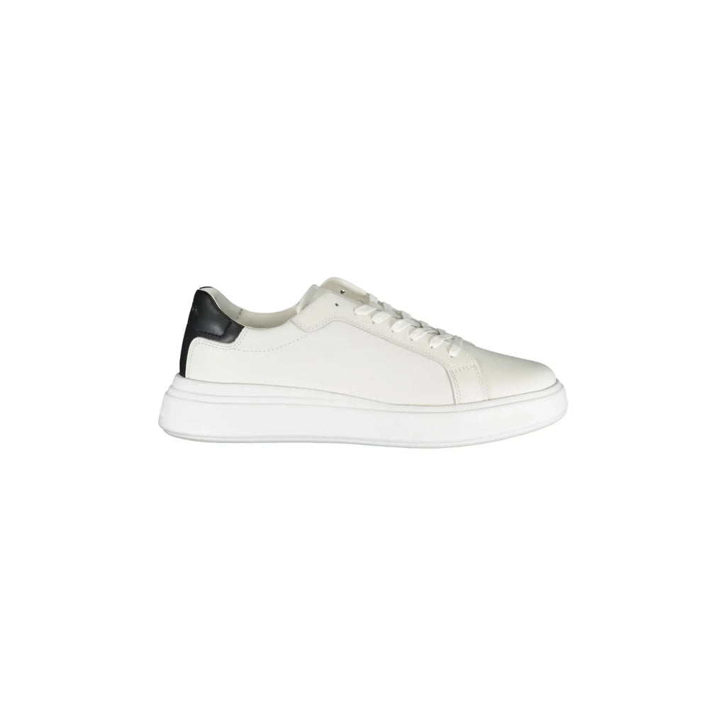 CALVIN KLEIN Men's White Lace-up Sneakers with Logo