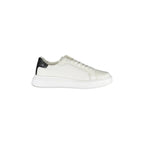 CALVIN KLEIN Men's White Lace-up Sneakers with Logo
