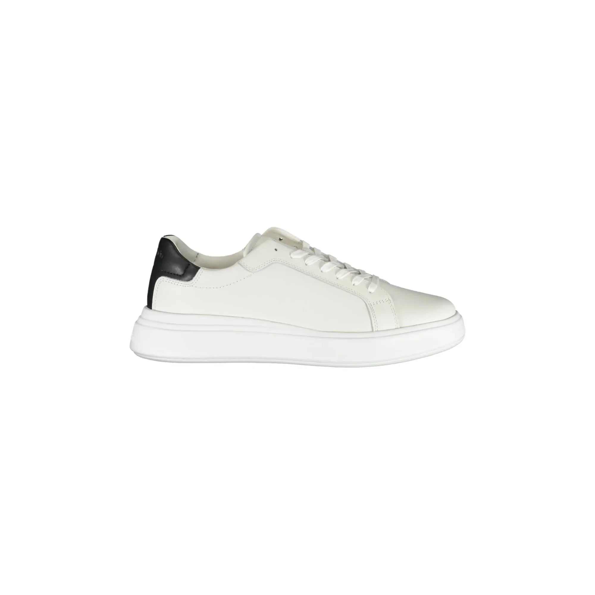 CALVIN KLEIN Men's White Lace-up Sneakers with Logo