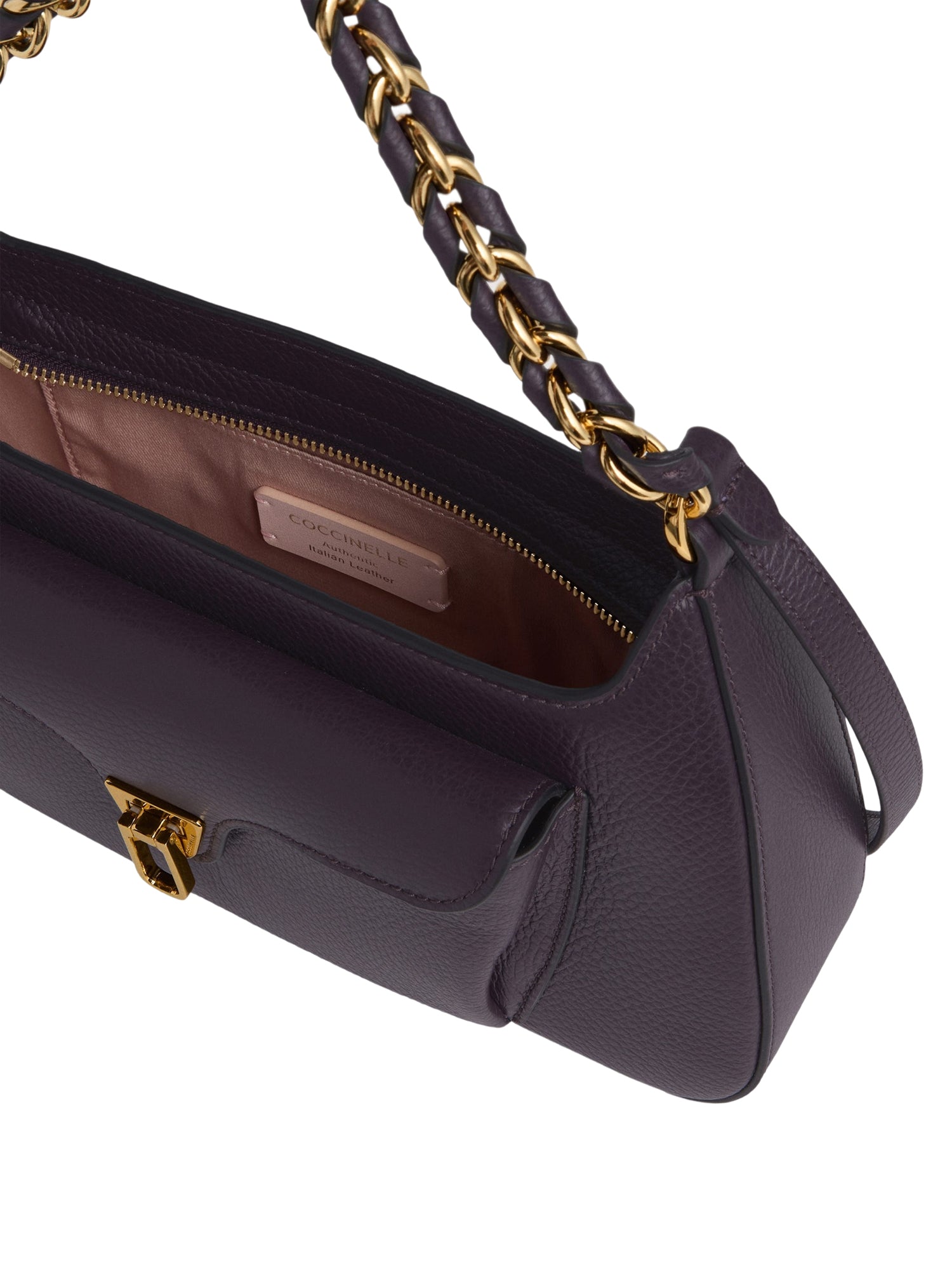 COCCINELLE Women's Purple Shoulder Bag, Made of Genuine Leather, Beat Generation