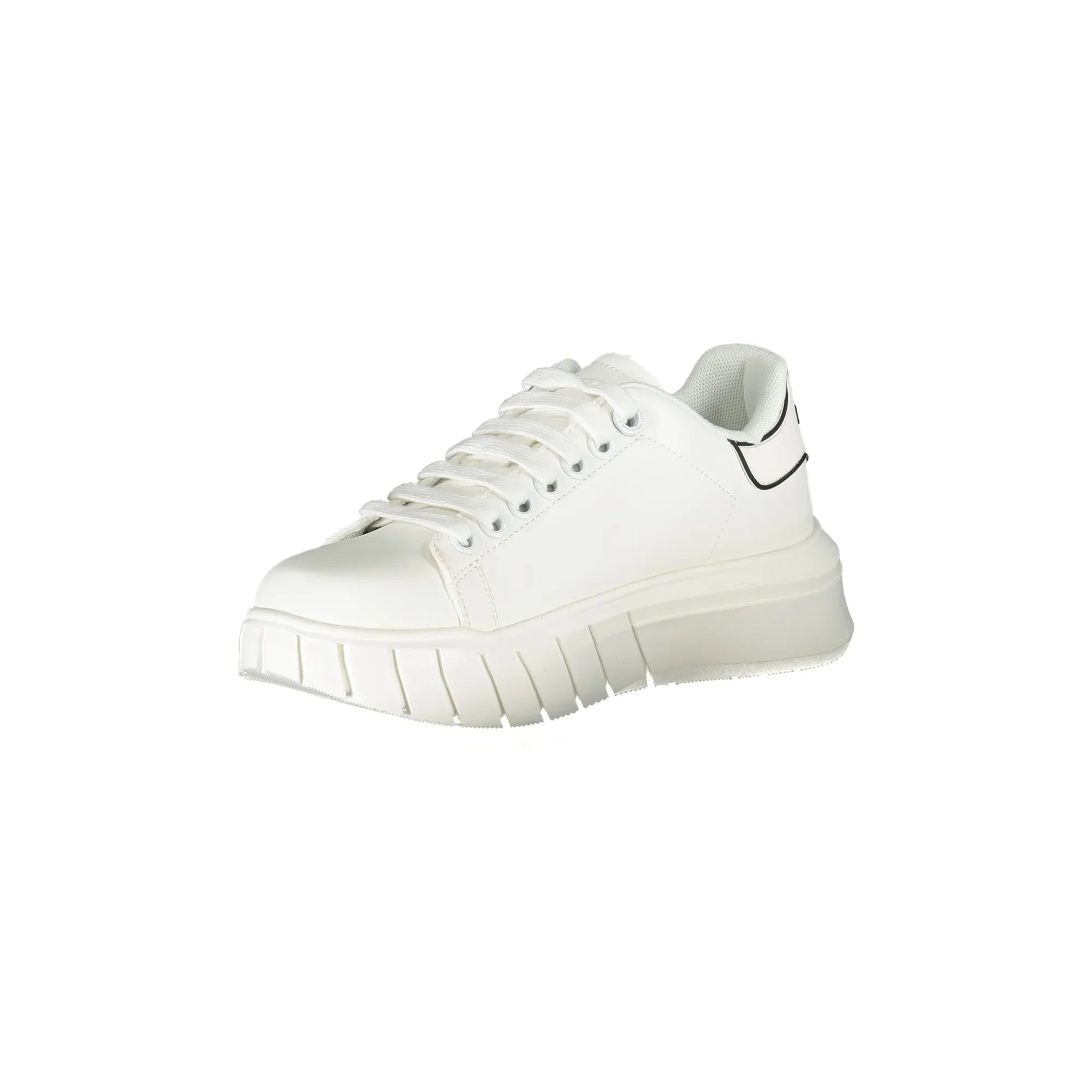 GAELLE PARIS Women's White Sneakers with Contrast Details