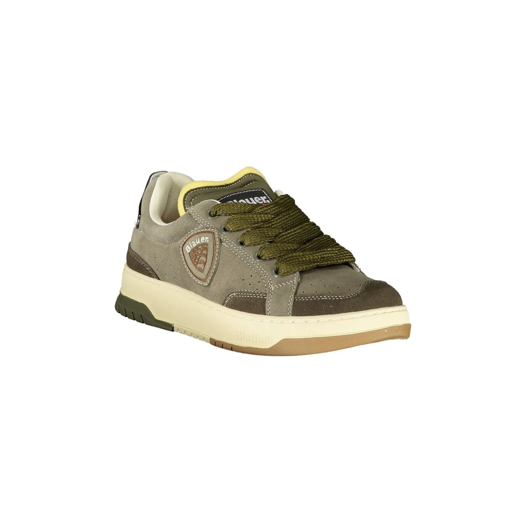 BLAUER Sneakers Uomo Verdi con Lacci e Dettagli a Contrasto