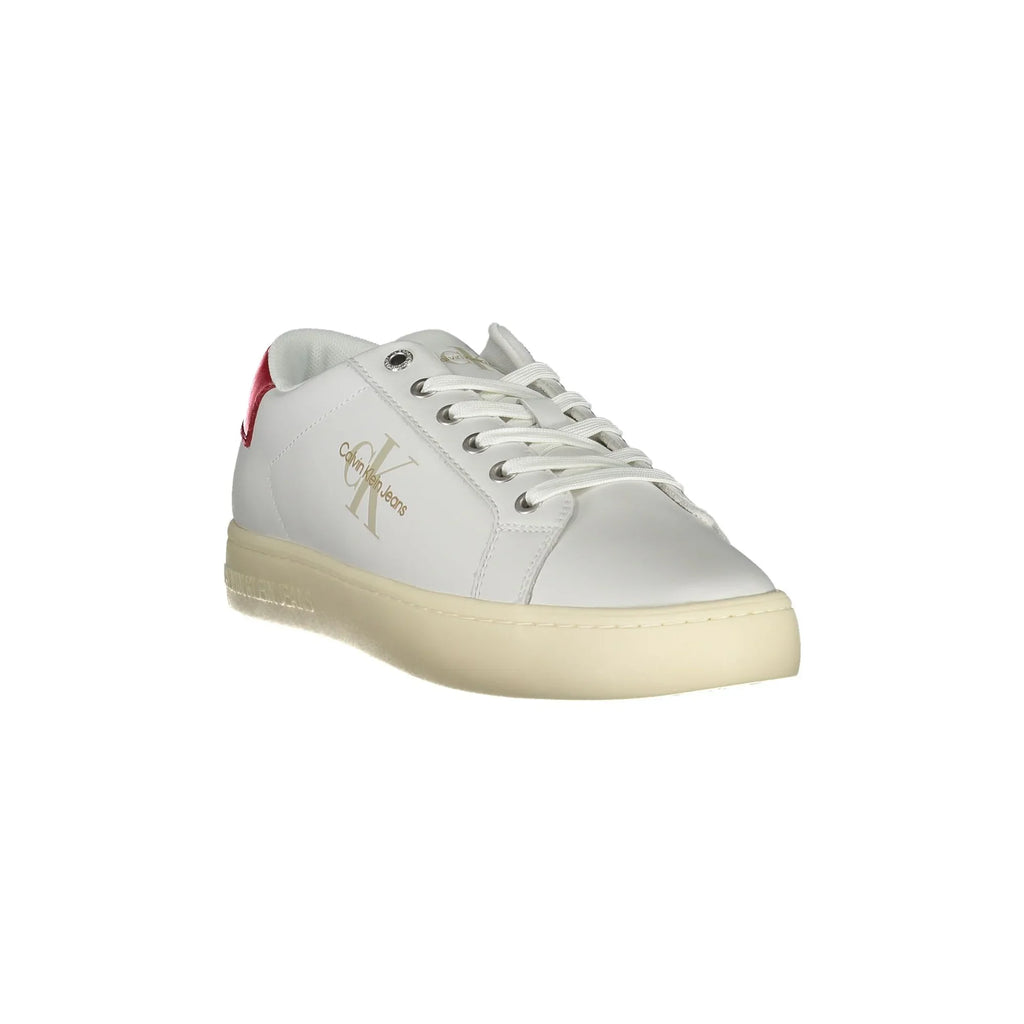 CALVIN KLEIN Men's White Sneakers with Contrast Details