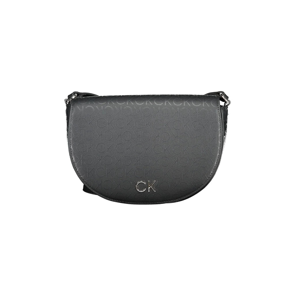 Calvin Klein Women's Black Shoulder Bag with Internal Pocket and Magnetic Closure