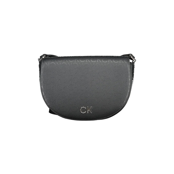 Calvin Klein Women's Black Shoulder Bag with Internal Pocket and Magnetic Closure