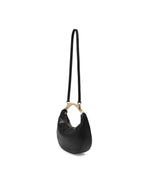 TWINSET Women's Black Hobo Shoulder Bag with Metal Handle and Shoulder Strap