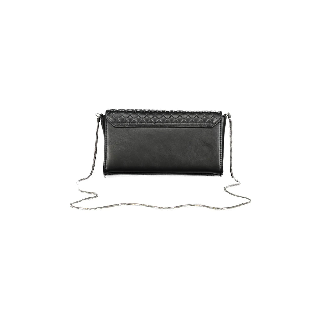 Calvin Klein Women's Black Crossbody Bag with Chain and Contrast Details