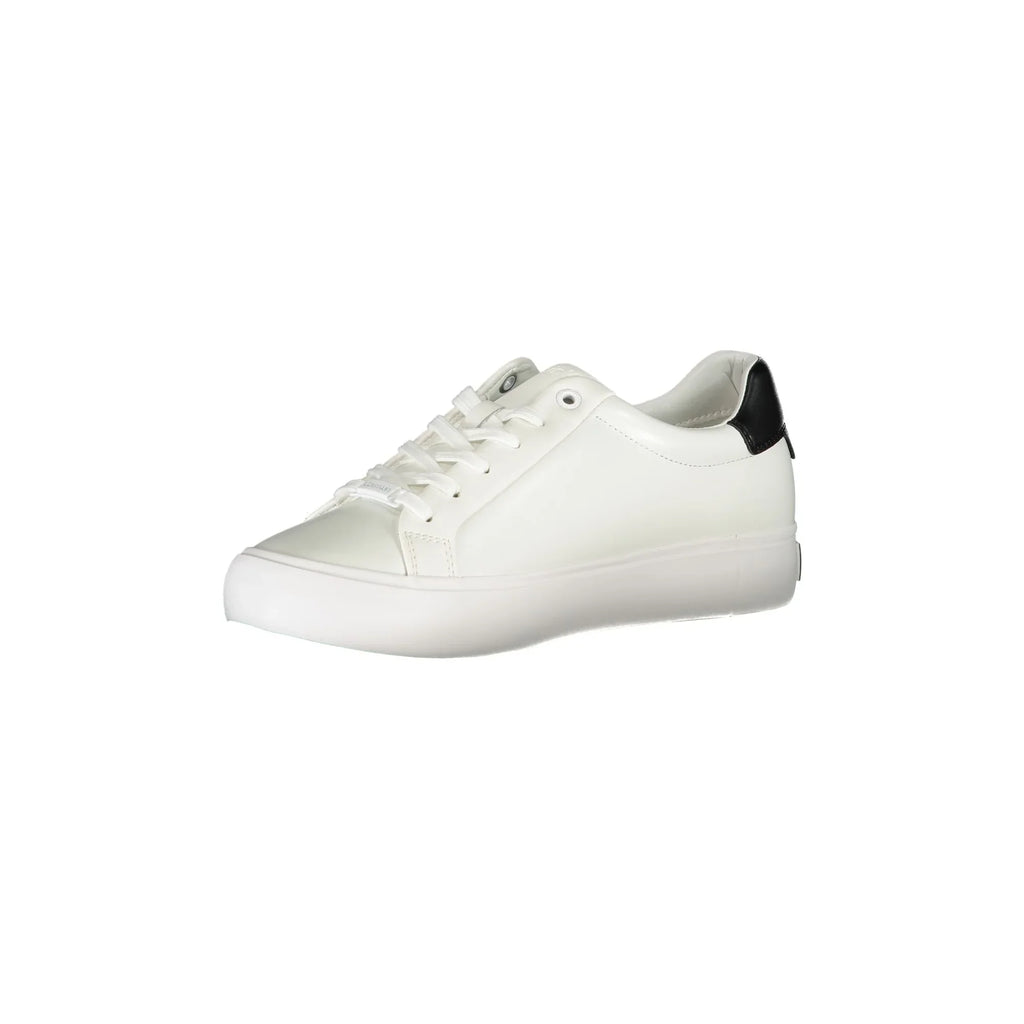 CALVIN KLEIN Women's White Lace-up Sneakers with Logo
