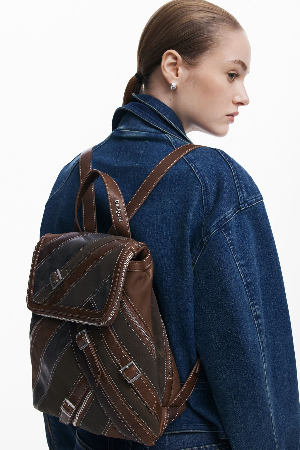 DESIGUAL Women's Brown Fibonacci Hampton Mini Backpack