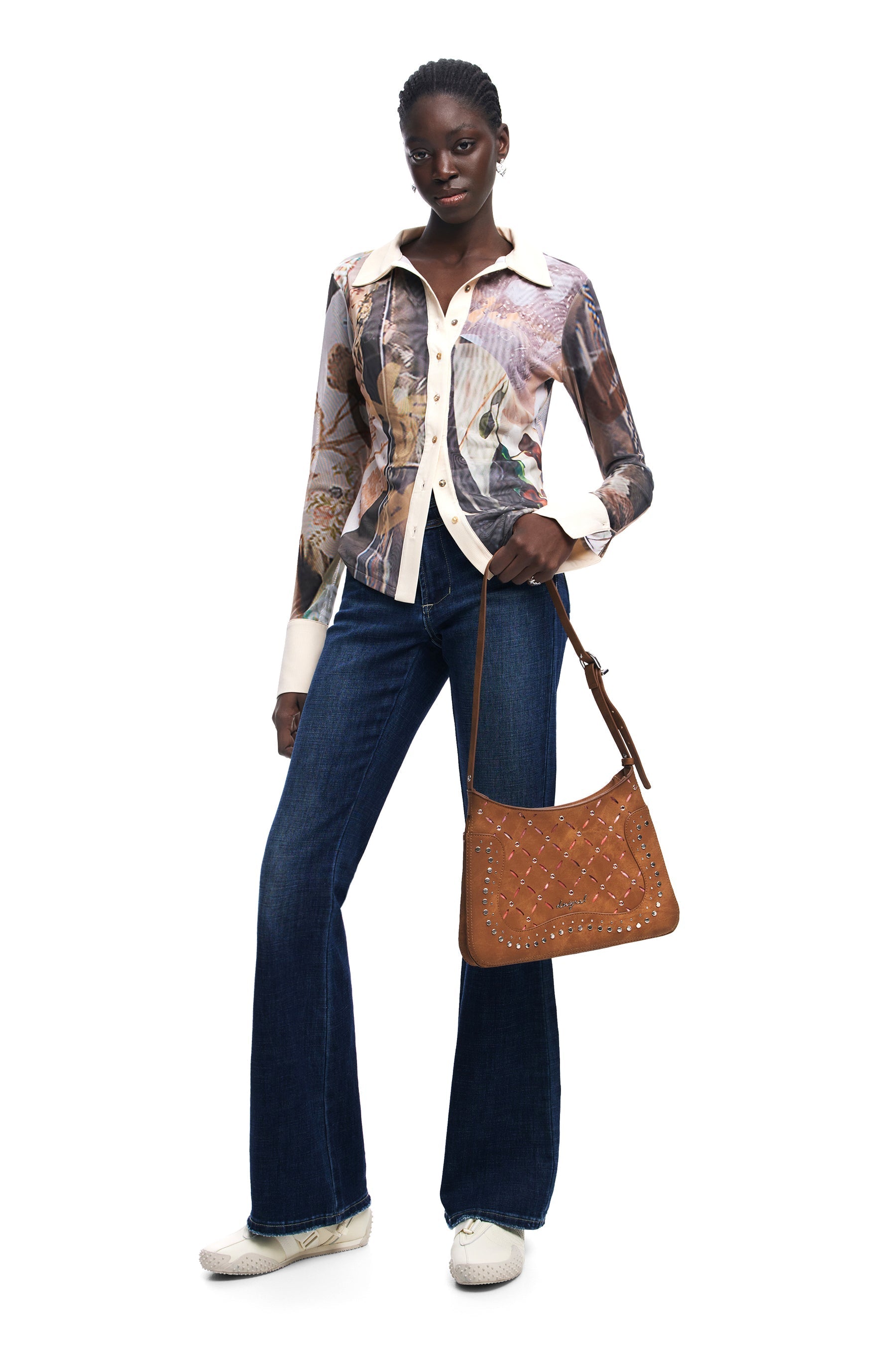 DESIGUAL Women's Yankee Manaos Studded Crossbody Bag